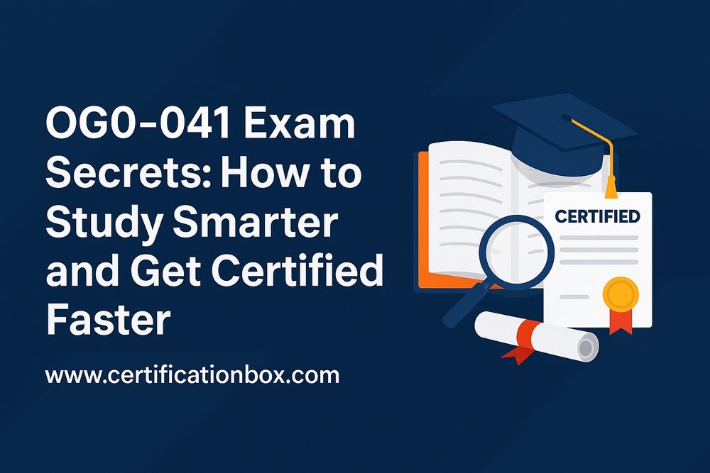 Professional image featuring the Open Group OG0-041 Open FAIR Part 1 exam study materials, symbolizing certification success and career growth in risk analysis.