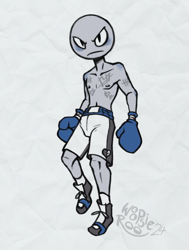 Your Boyfriend (YB) from Your Boyfriend Game in boxing gear. 