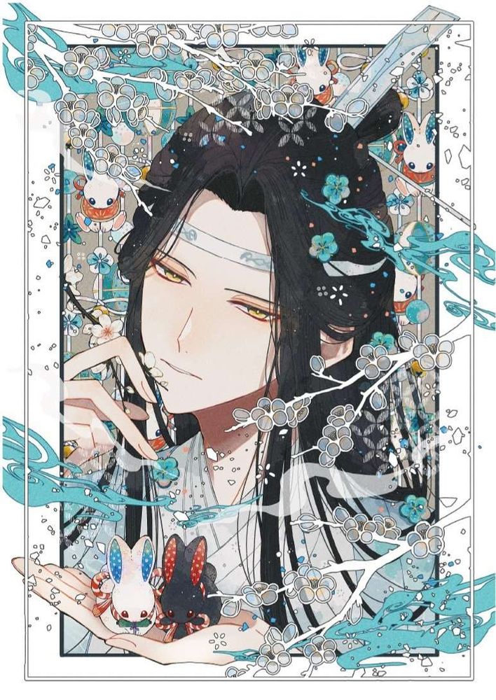 Lan Wangji, mdzs JP audio drama x VILLAGE VANGUARD, illustration by Shira_mame93 on X
