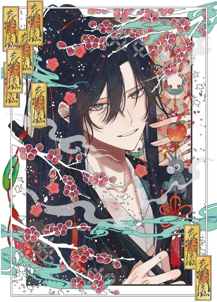 Wei Wuxian, mdzs JP audio drama x VILLAGE VANGUARD, illustration by Shira_mame93 on X