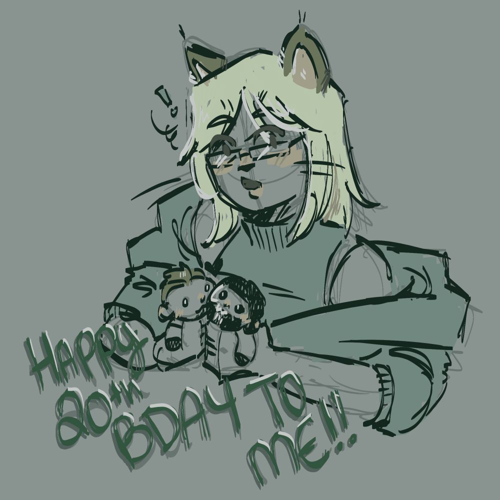 Caden makes the dolls of the fictional men Ghost and Soap kiss because it’s HIS BIRTHDAY YAHOOOOO!!!

Text reads “Happy 20th BDay to me!!”