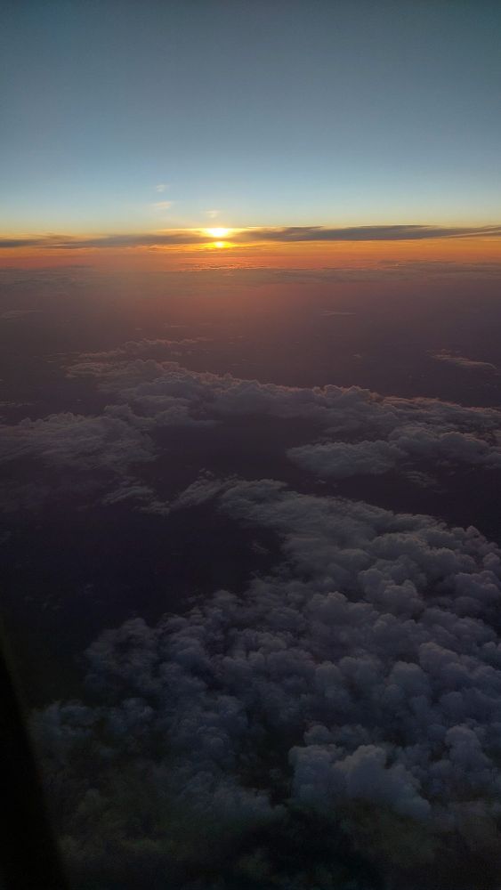 Another view of the sunset from an airplane.
