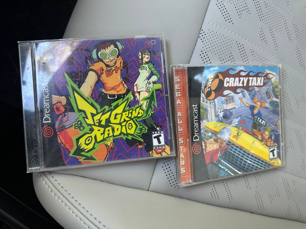 Jet Grind Radio (AKA Jet Set Radio) and Crazy Taxi for Dreamcast