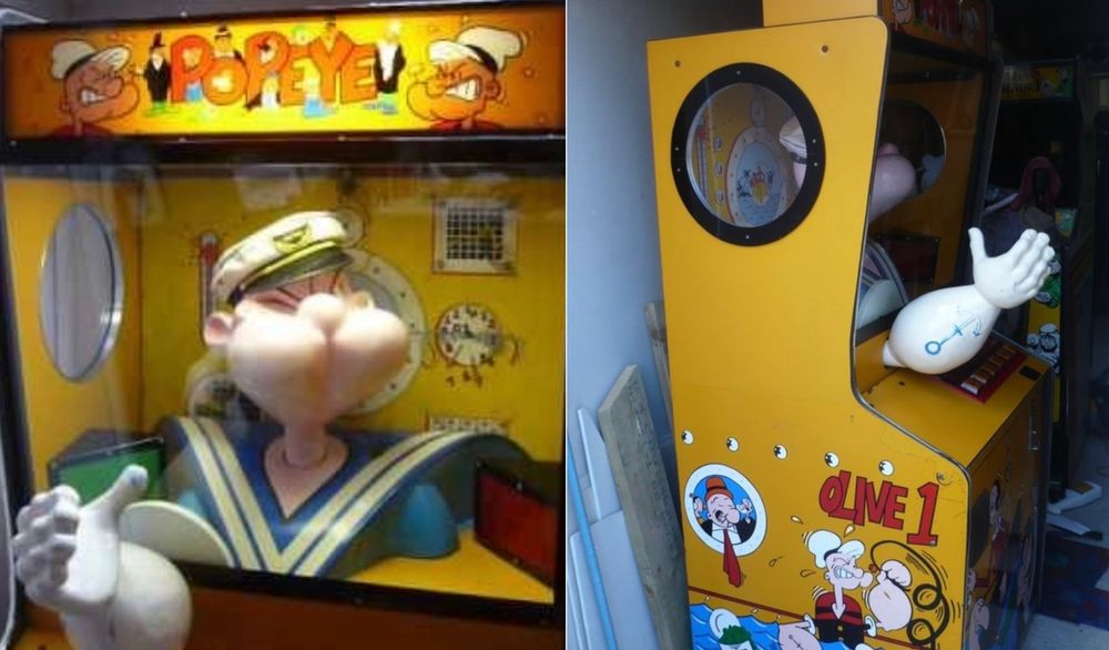 Popeye arm wrestling arcade machine