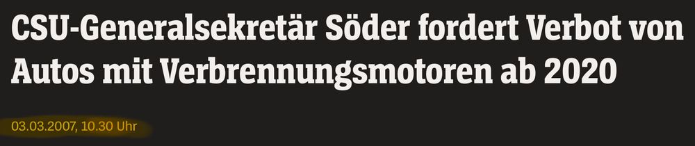 CSU-Generalsekretär Söder fordert Verbot von Autos mit Verbrennungsmotoren ab 2020

Im SPIEGEL vom 03.03.2007, 10.30 Uhr