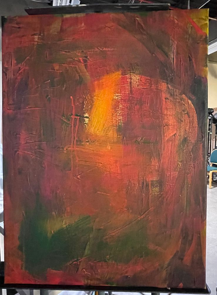 A textured colorful canvas 