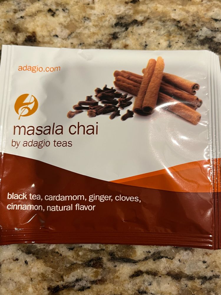 Photo of tea bag called masala chai by adagio teas 
