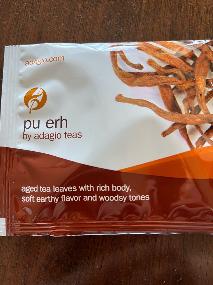 Photo of a tea bag with the flavor of pu erh