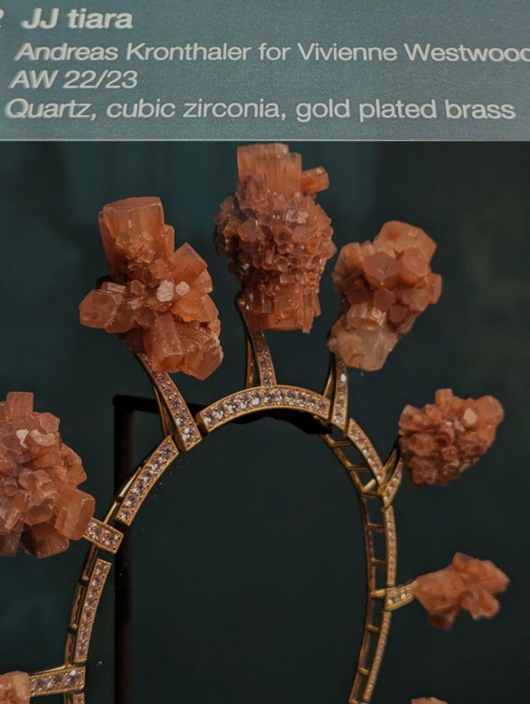 Vivienne Westwood gold plated brass tiara adorned with cubic zirconia and aragonite clusters 