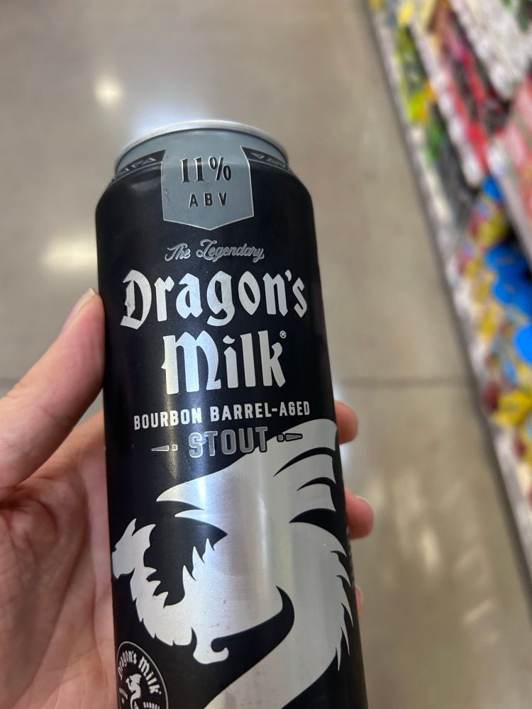 Dragon’s milk bourbon barrel aged stout.