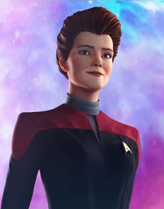 Hologram of Kathryn Janeway, from the Star Trek Prodigy series. 