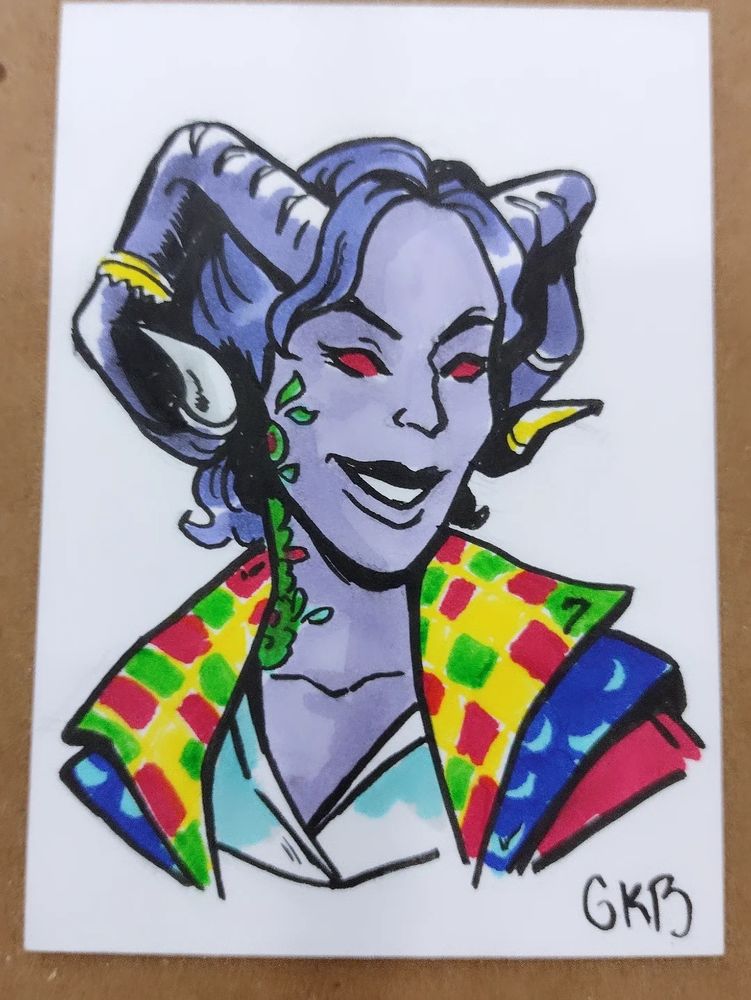 Ink sketch of Mollymauk from Critical Role campaign 2