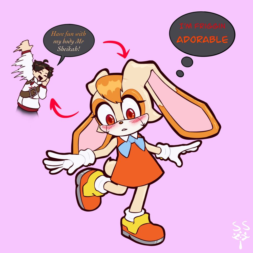 Me and Cream swapping bodies, I'm thinking I'm now adorable and Cream is waving bye