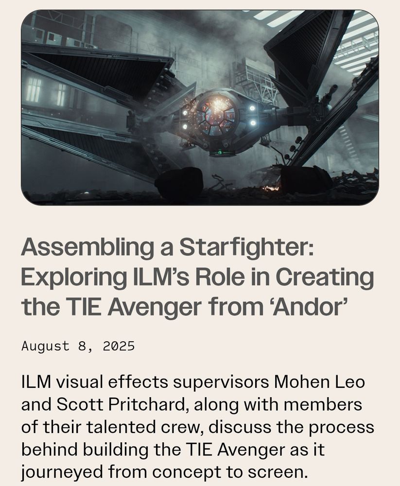 Read about the creation of the TIE Avenger at ILM.com