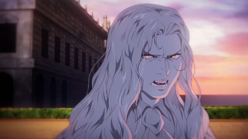 Alucard from Castlevania: Nocturne now angry but still sopping wet