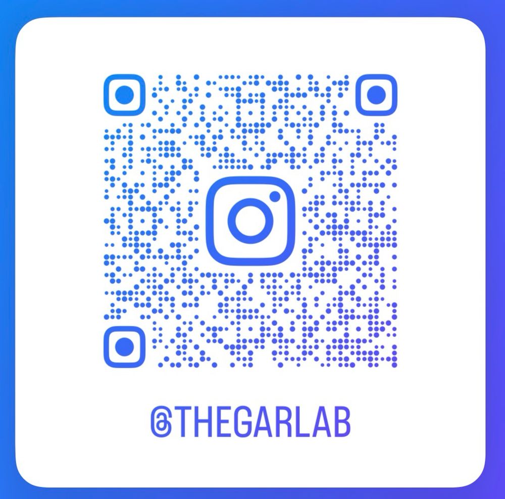 QR code link to GarLab’s Instagram for Gar Week Livestream 11am CST 11/5/2025.