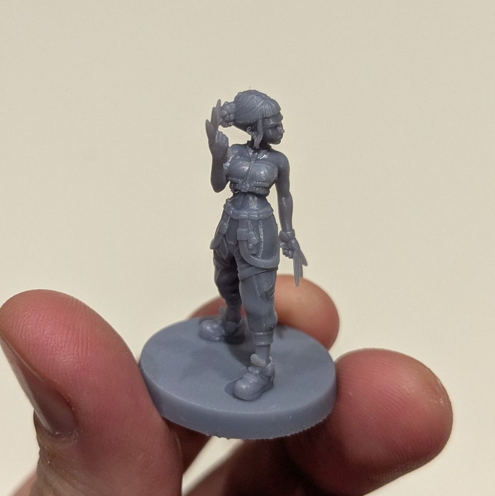 3D printed Zoey, now glued on her base 