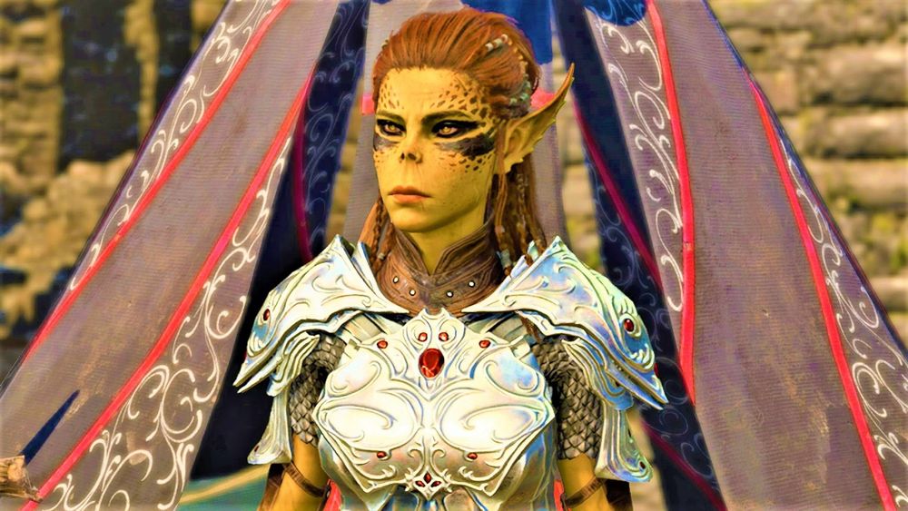 Picture of woman in metal armor 