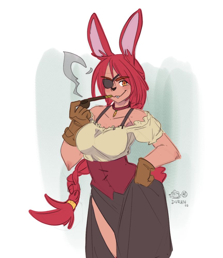 Jesse Funion the first concept art, a buxom bunny pirate girl