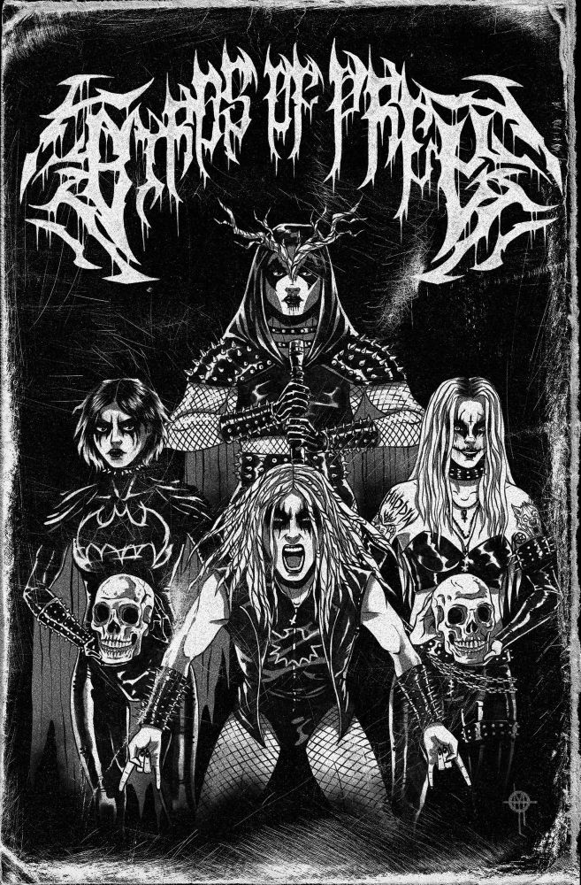 Black Metal version of Birds of Prey by @blackempyre.bsky.social (Megan Hutchison)
• Little Bat (AKA Batgirl)
• Big Barda
• Harley Quinn
• Black (Metal) Canary