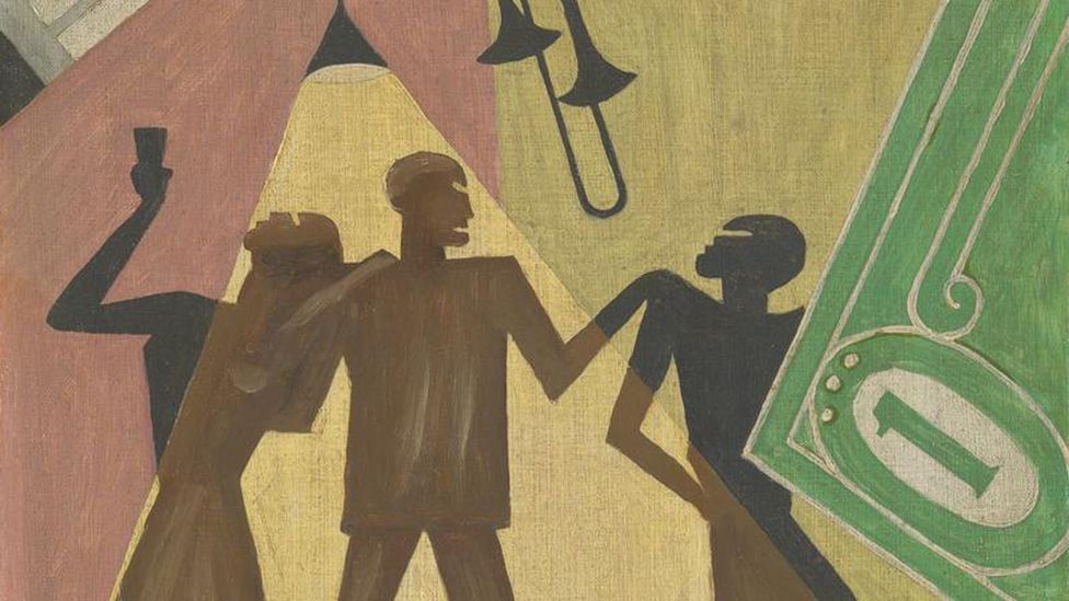 Painting of people by Aaron Douglas