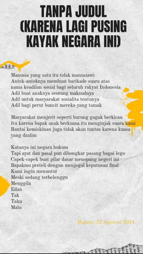 Poem - Tanpa Judul (Karena Lagi Pusing Kayak Negara Ini)