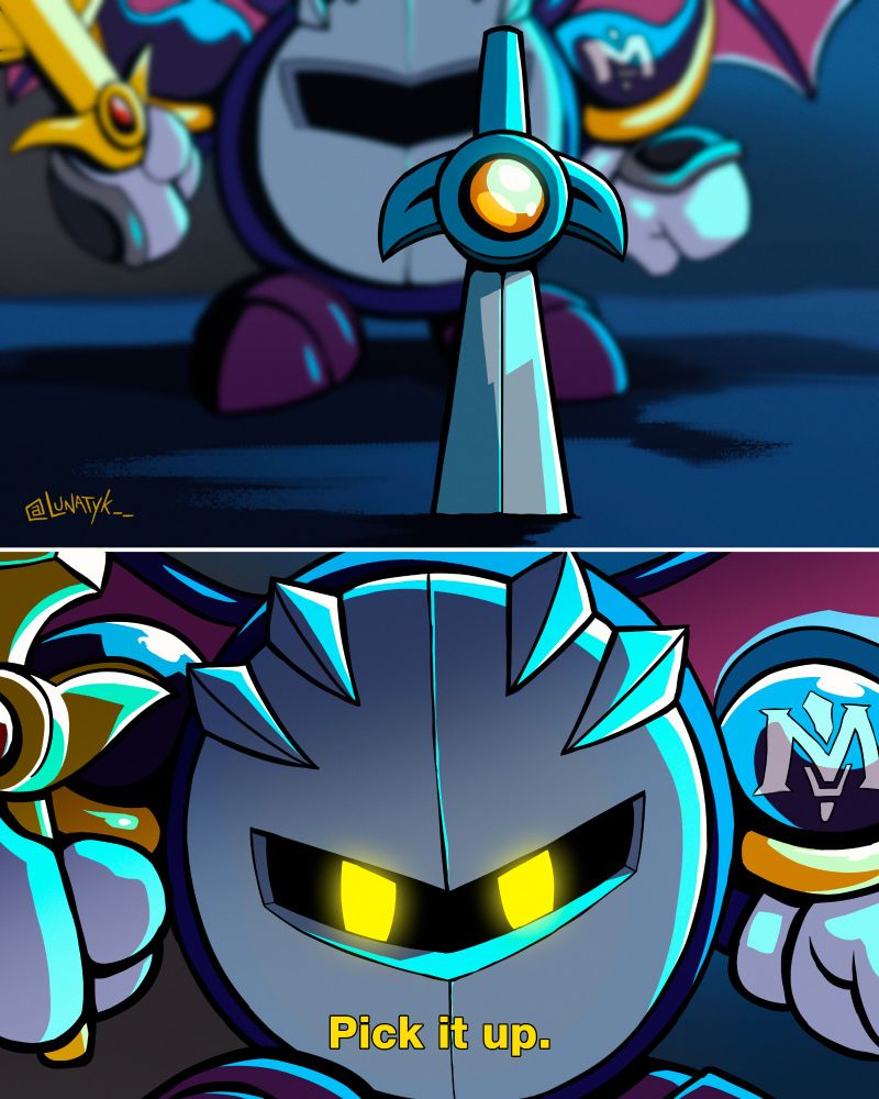 Fanart of Meta Knight inspired by the meme of Death from Puss in Boots: The Last Wish

Kirby art / comic