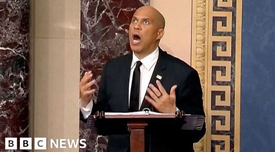 Amazing image of Cory Booker on the Senate Floor.