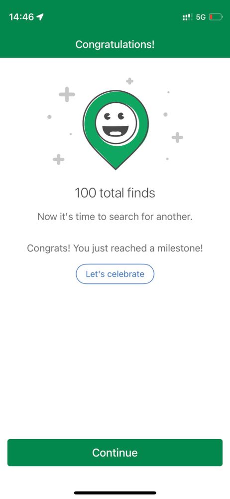 100 total finds. Congrats! You just reached a milestone! Let’s celebrate