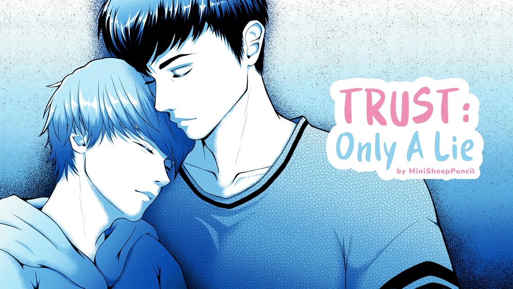 "A panel of a boy leaning on another boys shoulder for a hug of consolation" | TRUST: Only A Lie | Jiho Yun and Jaesun Park