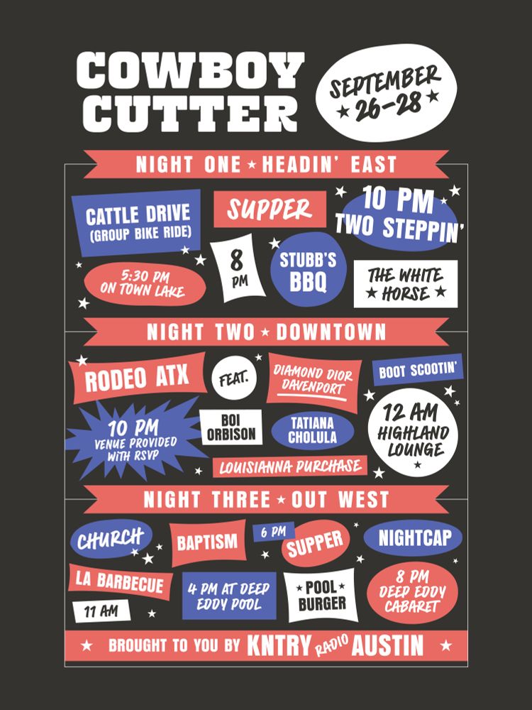 Schedule of Cowboy Cutter birthday events Sept 26-28