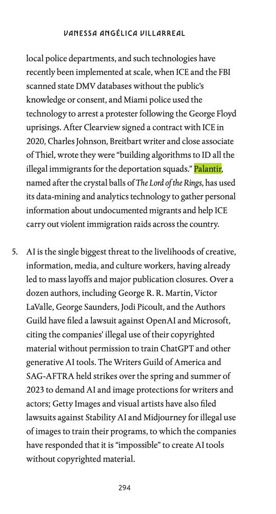 excerpt from MAGICAL/REALISM: ... local police departments, and such technologies have recently been implemented at scale, when ICE and the FBI scanned state DMV databases without the public's knowledge or consent, and Miami police used the technology to arrest a protester following the George Floyd uprisings. After Clearview signed a contract with ICE in 2020, Charles Johnson, Breitbart writer and close associate of Thiel, wrote they were 