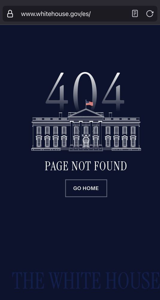The White House website translated into Spanish has been taken offline, and the home button replaced with the words “go home.“