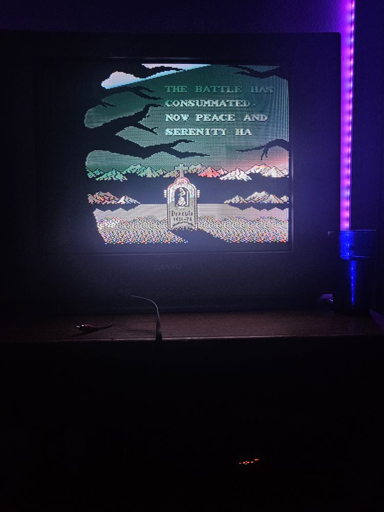 End screen of Castlevania 2 for NES