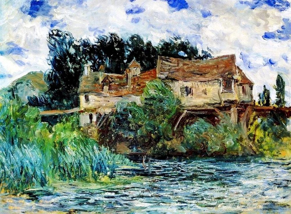 Maisons sur le vieux pont de Vernon, Claude Monet  1883