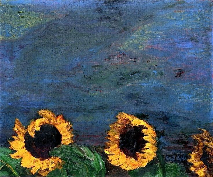 Blue Sky and Sunflowers, Emile Nolde  1928