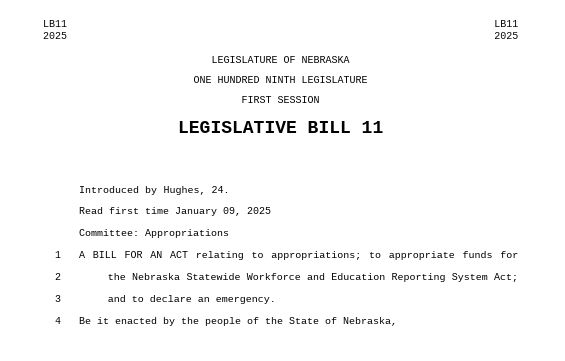 Legislative Bill 11