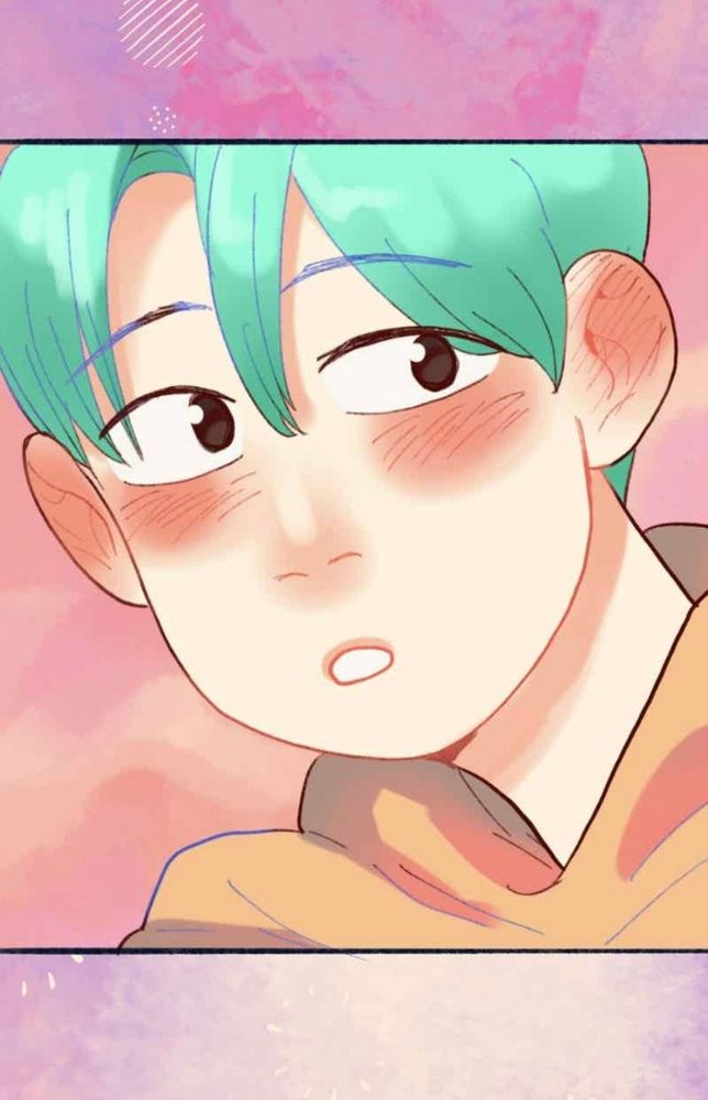 Panel of Jae, closeup blushing at Greg