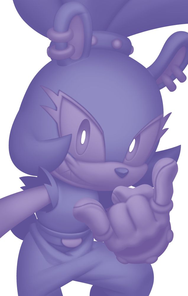 Simple shading for Surge the Tenrec, in purple.