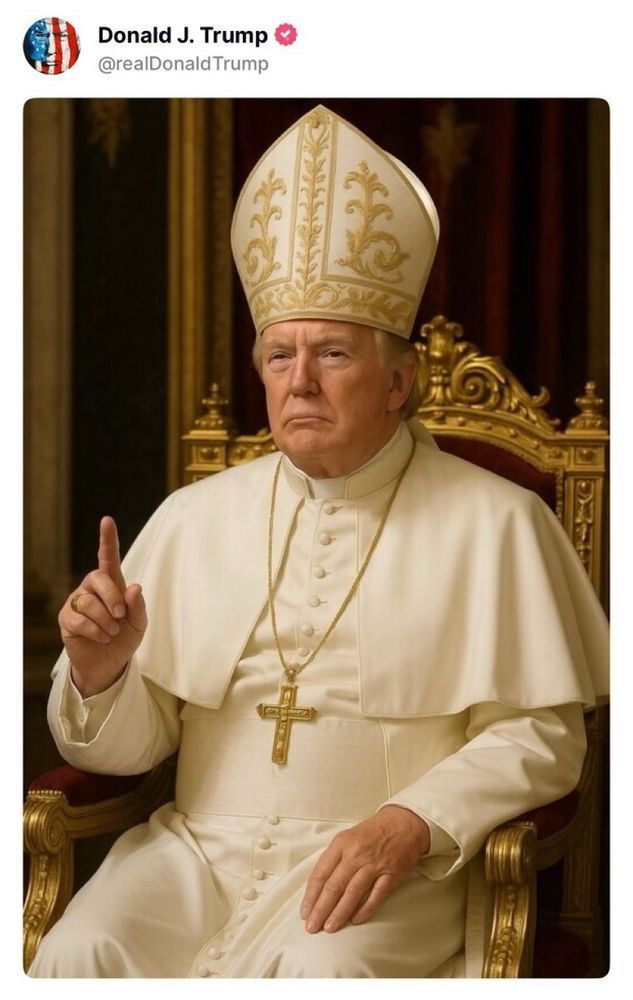 AI generated image of Trump as the pope