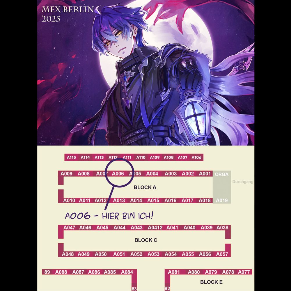 A map showing the location of my booth at MEX Berlin (A006)