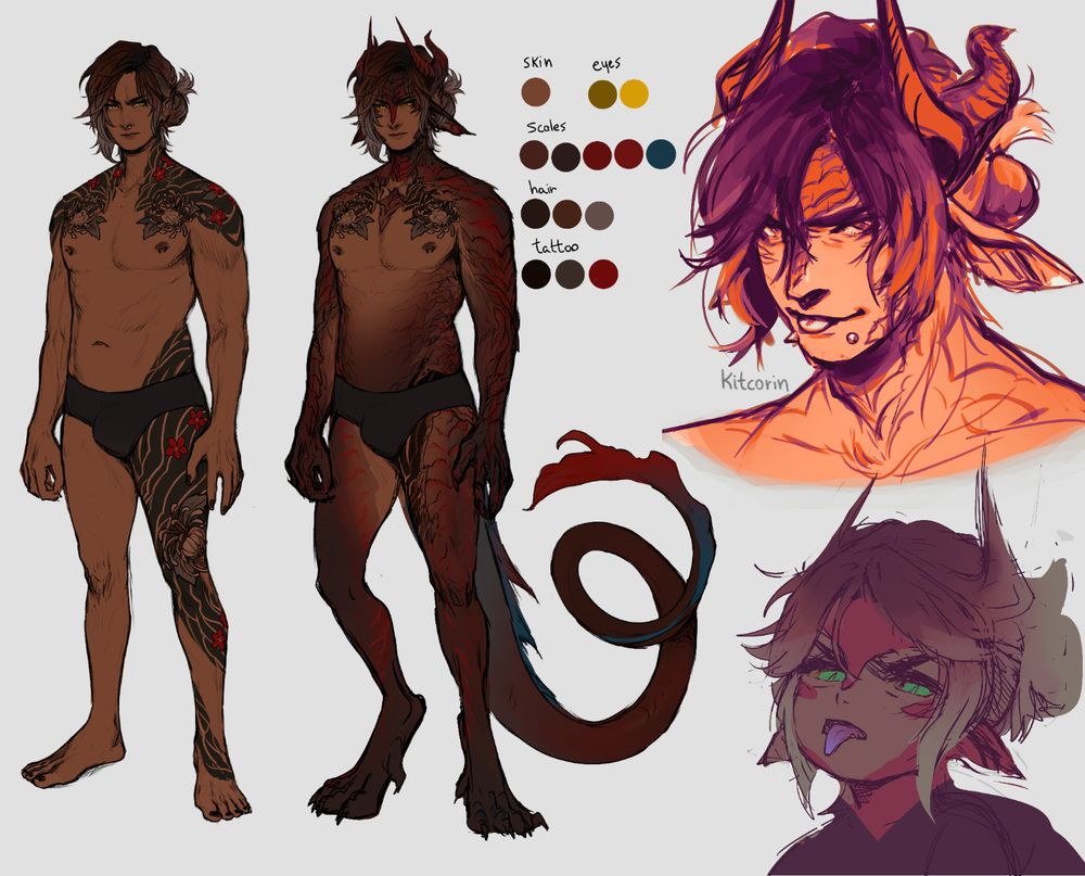 A colored reference image depicting an original character named Hunter. 