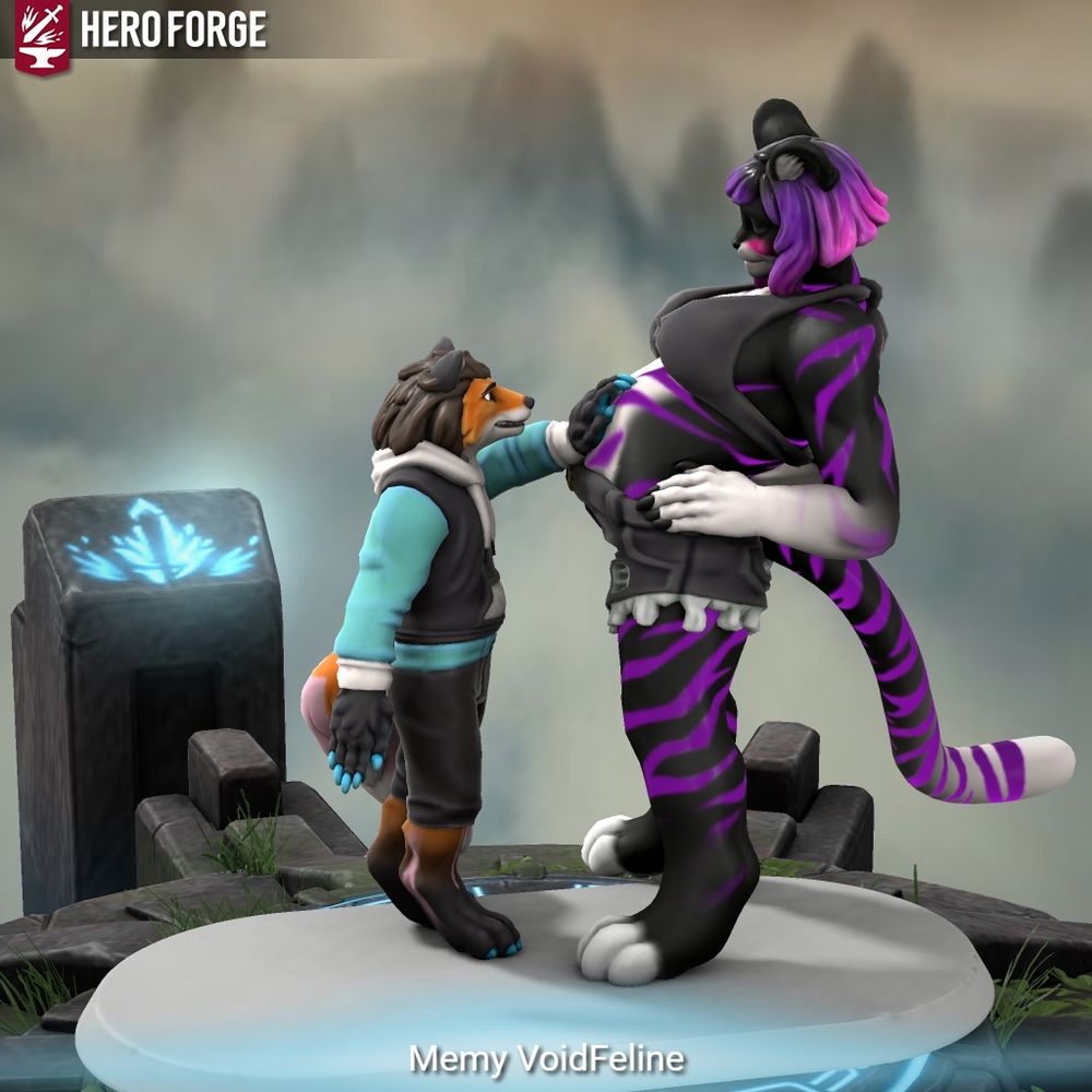 Me and my friend Memy, the void feline is really nice.