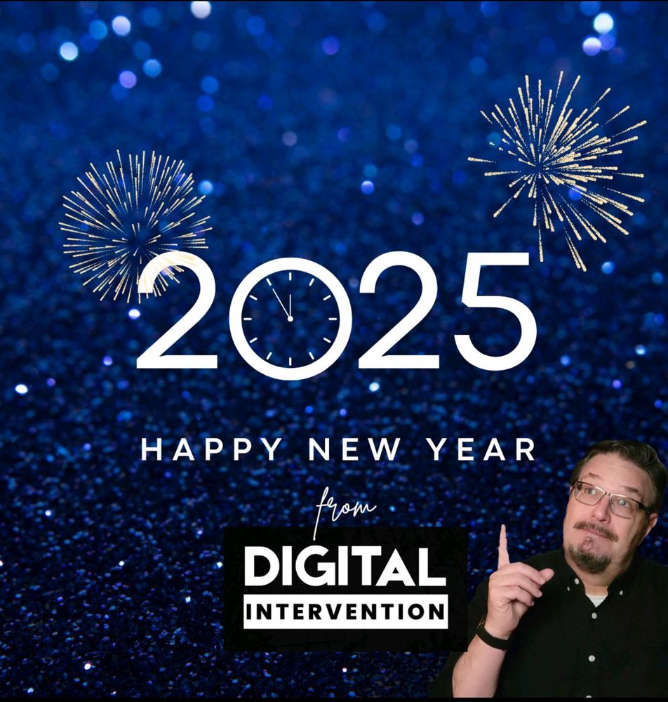 Image of Paul Kaiser and digital Intervention logo with fireworks 