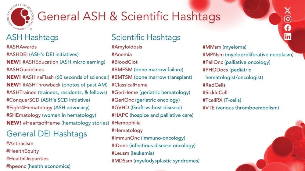ASH meeting hashtags