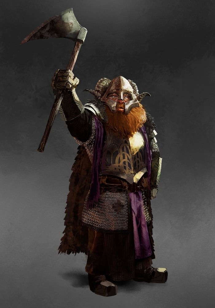 Digital painting of an armoured dwarf