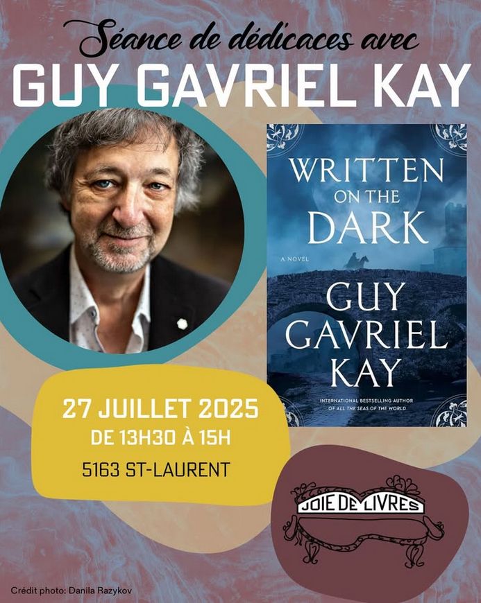 Poster for bookstore event in Montreal the 27th, at Joie de Livres.