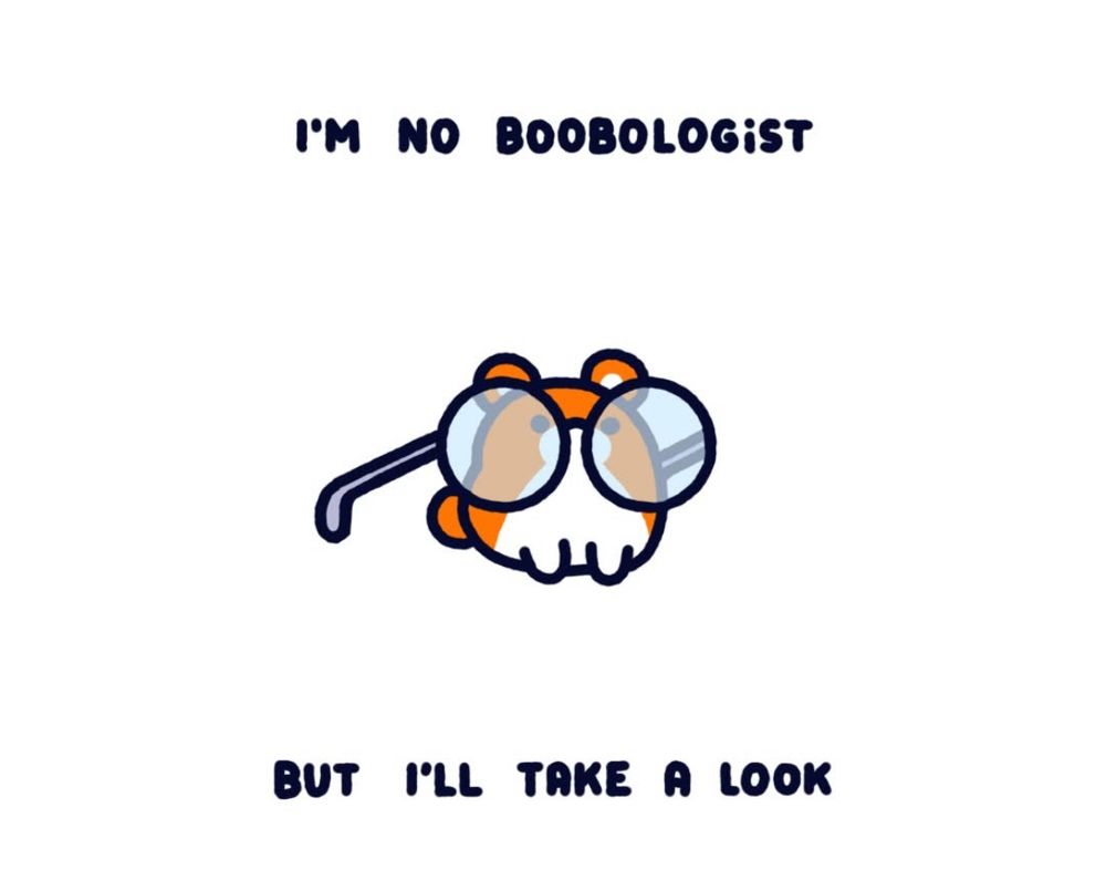 I'M NO BOOBOLOGiST
BUT
I'LL TAKE A LOOK