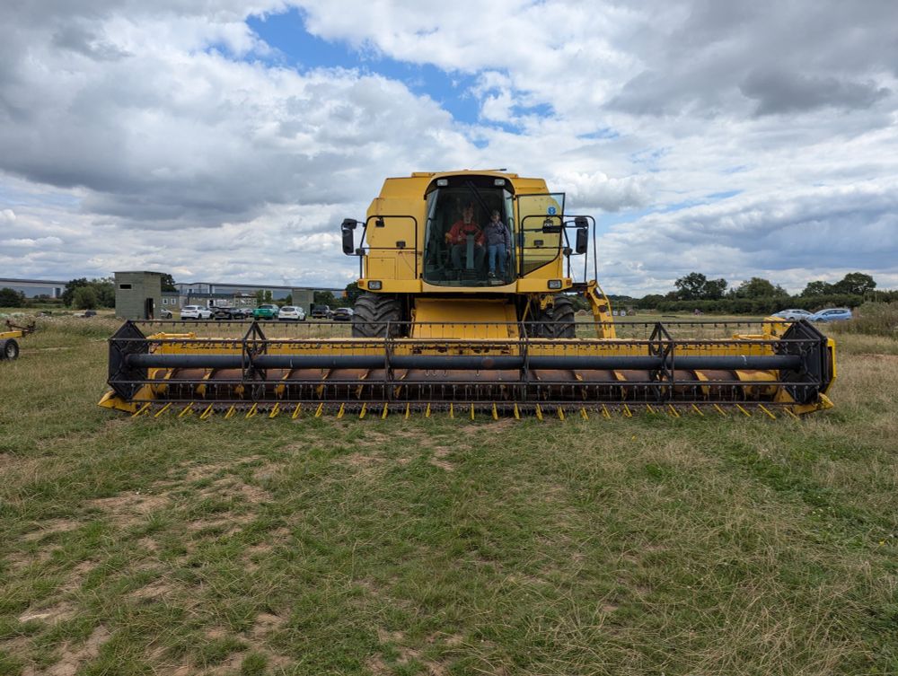 Me in a combine harvester 
