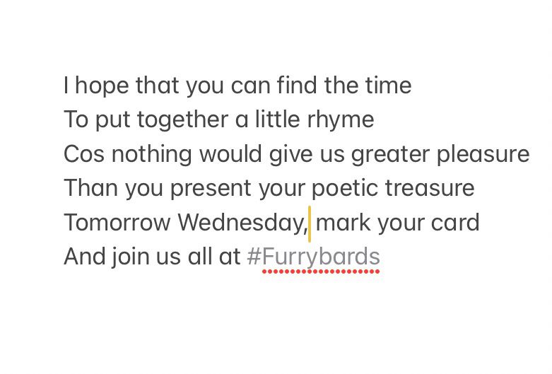 A 6 line rhyme